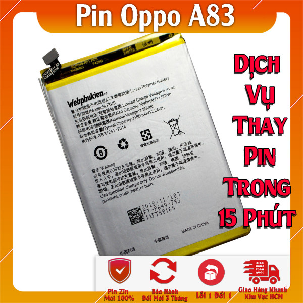 Pin Webphukien cho Oppo A83 Việt Nam BLP649 - 3180mAh